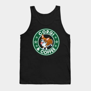 Corgi And Coffee Tank Top